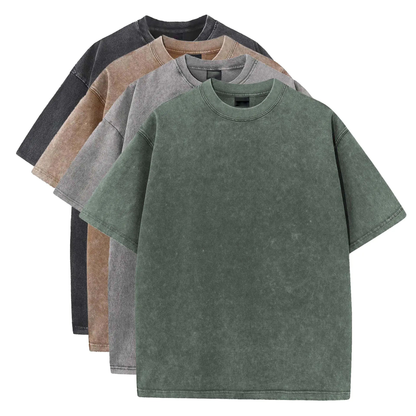 Essentials 4-Pack – 230GSM Heavy Loose Fit Washed T-Shirt