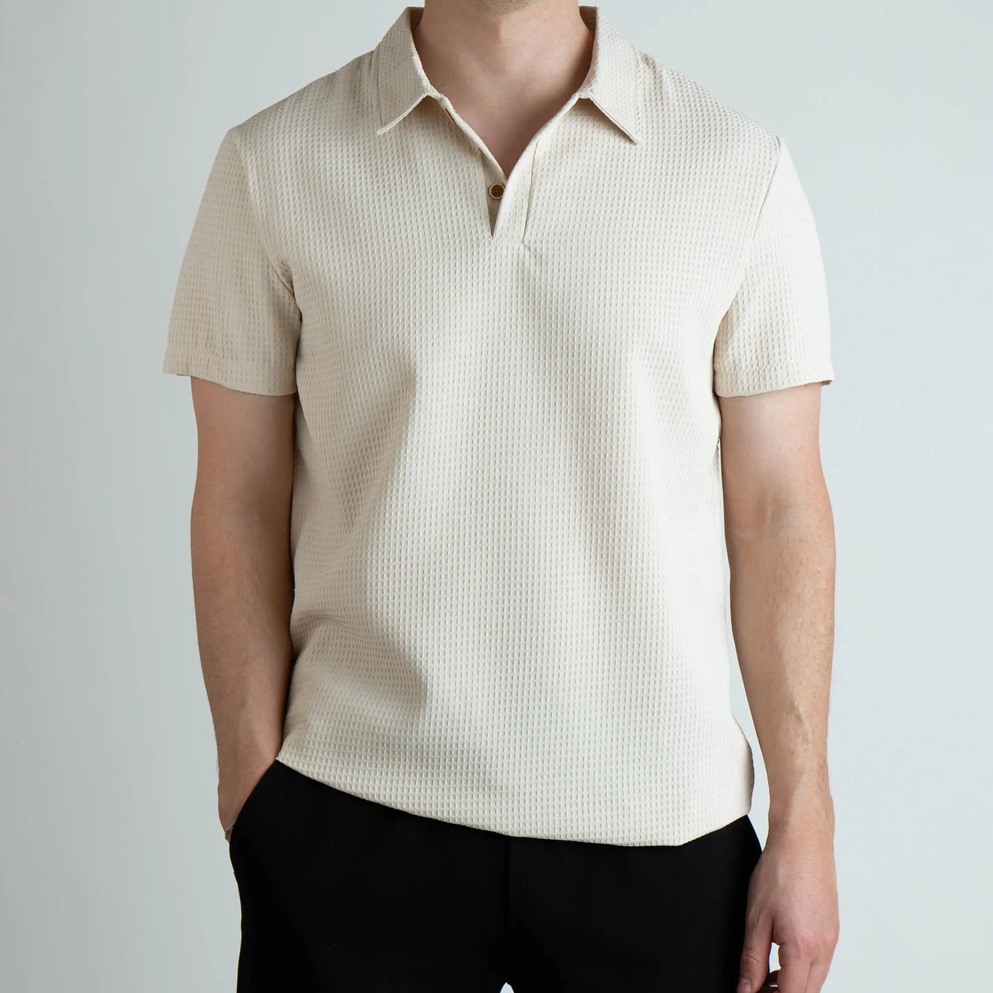 Waffle Knit Polo Shirt